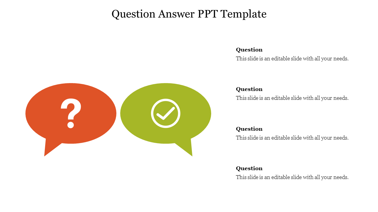 Get Our Question Answer PPT Template Presentation Themes